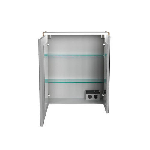 Fackelmann Spiegelschrank DENVER mit 2 Türen in Eiche Natur und Grau, B/H/T: 60 x 68,3 x 16 cm - Bild 2