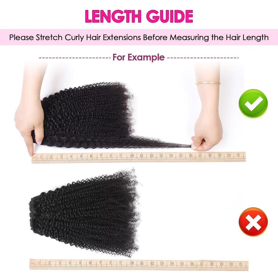Dula A Hair Clip-In Haarverlängerungen Afro Kinky Locken, 8 Stück, 120g, Damen - Bild 3