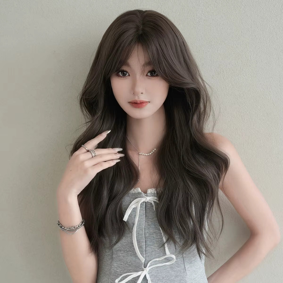 7JHH WIGS Perücke, lange gewellte Haare, kühles Braun, Damen - Bild 2