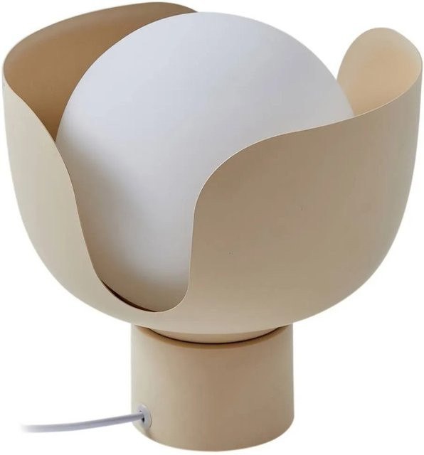 Lindby Tischlampe Fiora Modern in Creme aus Metall und Glas, 1-flammig E27 - Bild 1