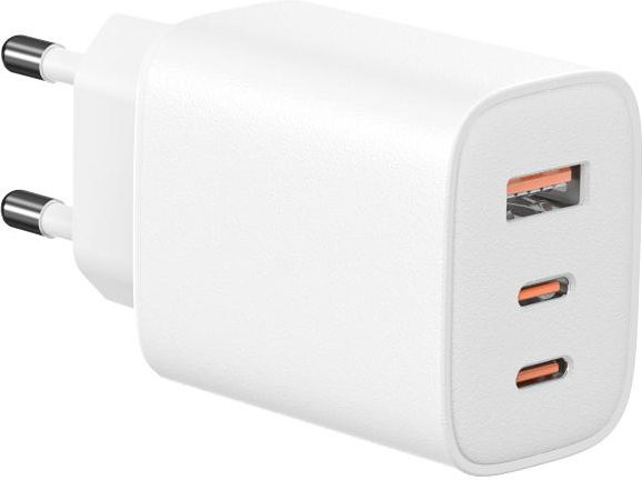 ChargeProX 65W Schnellladegerät mit 3 Ports (2x USB-C, 1x USB-A) in Weiß - Bild 1