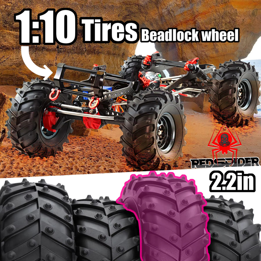 RC Auto Stunt Klettern Reifen, Zubehör, Gummi, Schwarz - Bild 5