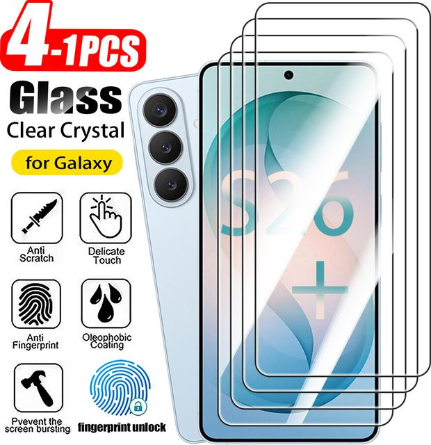 Samsung Displayschutzfolie aus gehärtetem Glas, transparent, passend für Galaxy S24 Serie - Bild 1