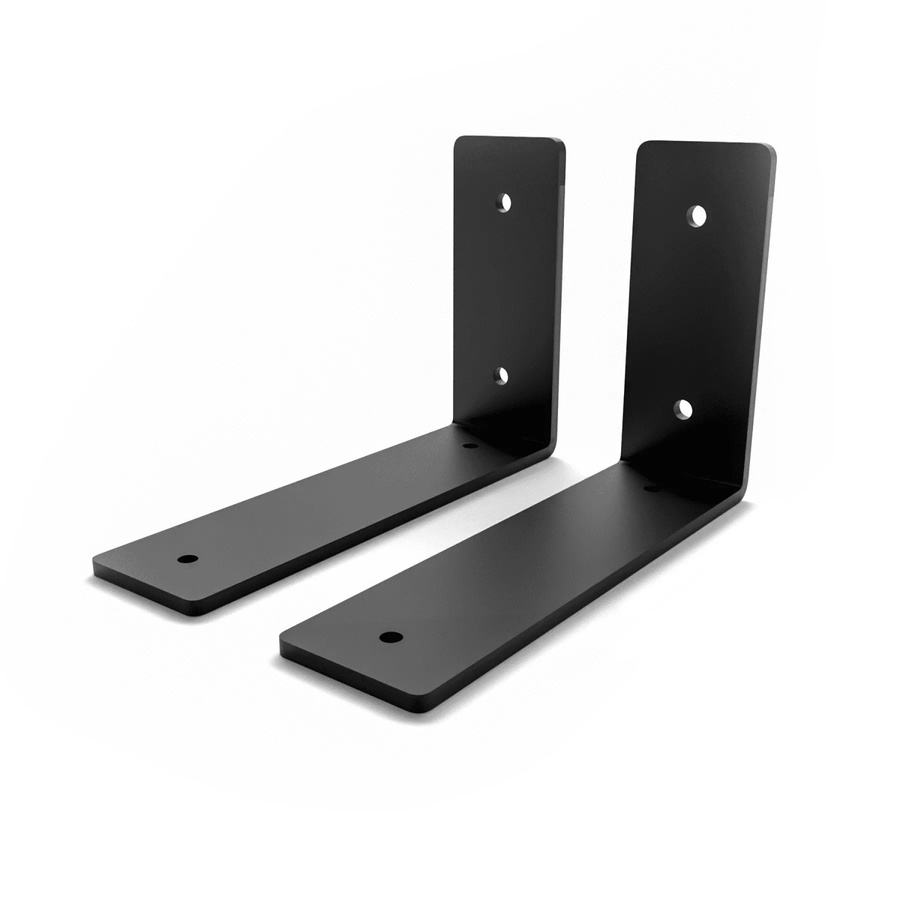 HEVVA Regalwinkel FREIBERG 2er Set Schwarz Matt aus Metall Tiefe: 15 cm - Bild 2