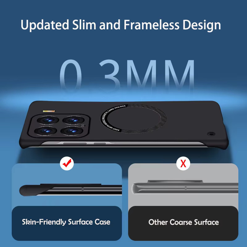 Magnetische und rahmenlose Handyhülle für Xiaomi in Schwarz oder Grün, stoßfeste Schutzhülle für Xiaomi 17 15 14 13T 13 12 11 Pro Max Ultra - Bild 3