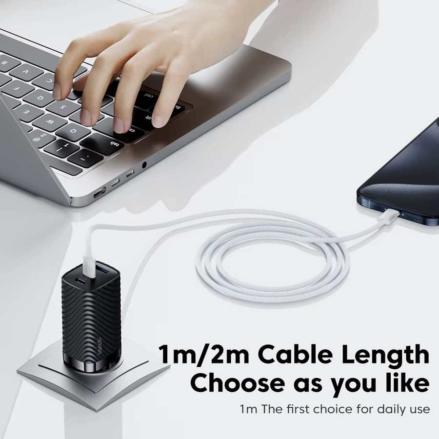 Toocki 5er Set USB-C auf USB-C Kabel mit 60 W Power Delivery für iPhone 15, Samsung, Xiaomi, Huawei und MacBook in Schwarz und Weiß - Bild 4