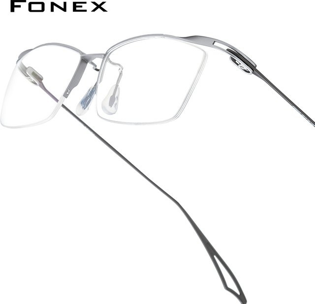 FONEX Korrektionsbrille, Halbrand, quadratisch, Titan, Herren - Bild 1