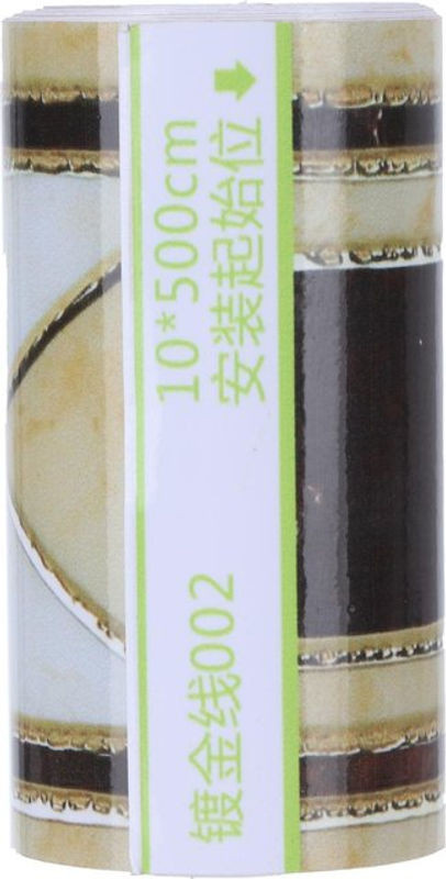Selbstklebende Wandleiste GoolRC in Weiß und Gold mit geometrischem Design aus Kunststoff zur Dekoration von Küche und Bad - Bild 1
