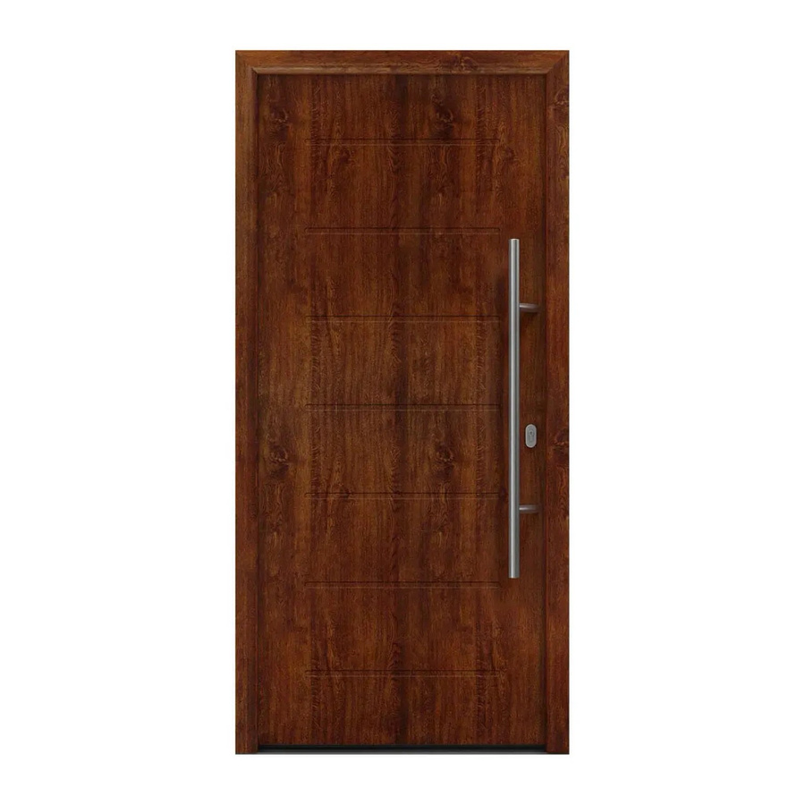 EcoStar Haustür Isopro IP 015 in Dark Oak, Farbe: Braun, B: 110 cm, H: 210 cm, DIN Rechts - Bild 2