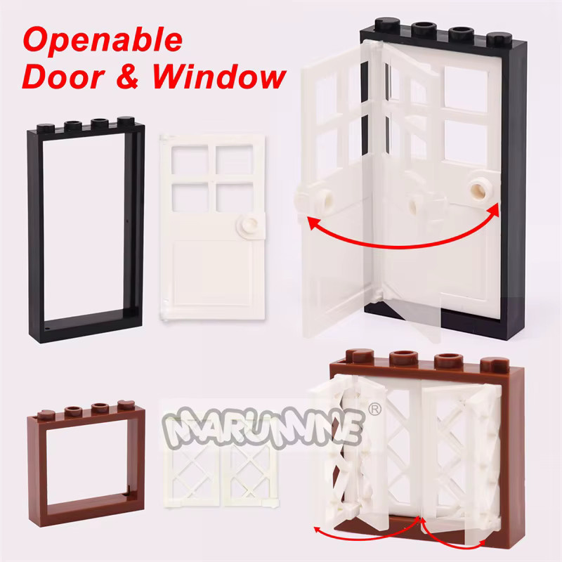 MARUMINE Stadt Tür Fenster Zaun Bausteine, 32-teiliges Set, Zubehör - Bild 2