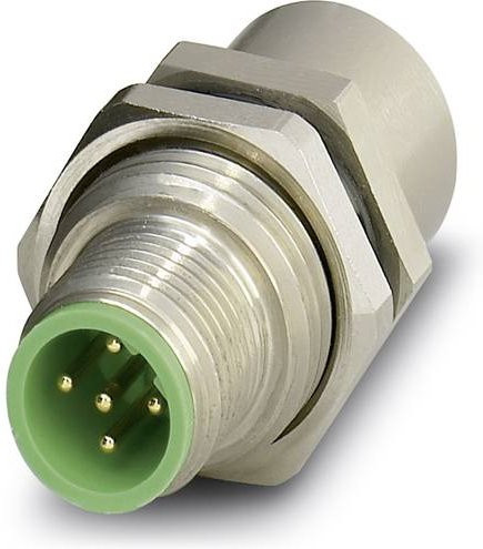 Phoenix Contact 1551684 Sensor-Aktor-Einbausteckverbinder M12 Adapter mit Flanschmontage, 5-polig, Farbe: Silber - Bild 1