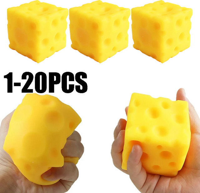 Needoh Quadratischer Käse-Quetschspielzeug, Stressabbau-Sensorikspielzeug - Bild 1