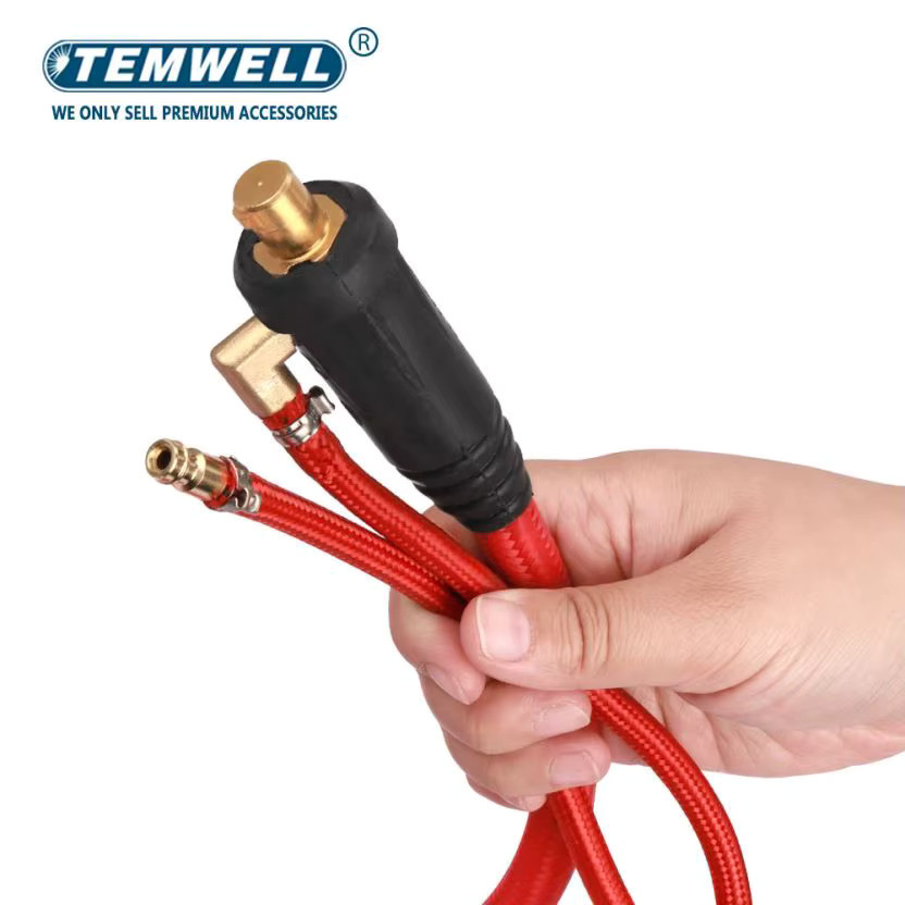 TEMWELL WIG-Schweißbrenner WP17 mit integriertem Schlauch und Kabel, 5 m Länge, mit 35-50 mm Euro-Stecker, gas- und elektrisch betrieben - Bild 2