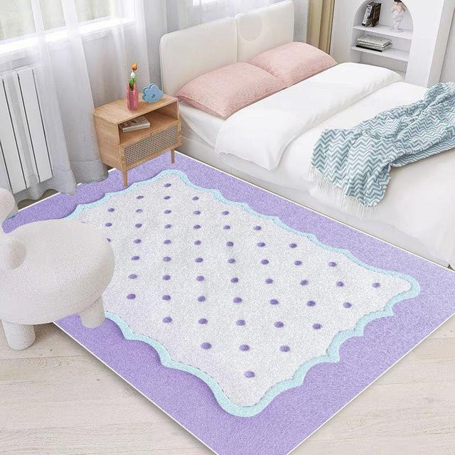 Wucifang Jewelry Plüschteppich in Lila mit Karomuster, weicher und flauschiger Teppich für Wohnzimmer oder Kinderzimmer, B/T: 160 x 200 cm - Bild 1