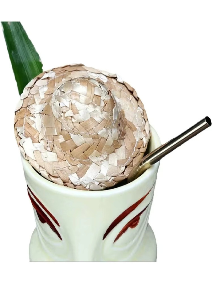 10 Stück BARMAID BARWARE Cocktail Picks mit dekorativen Mini Strohhüten aus Holz für Obst und Drinks - Bild 4