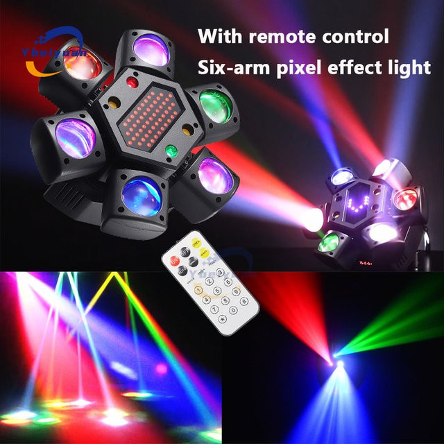 Ybeiyuan 80W LED RGBW 4-in-1 Moving Head mit Laser, Strobe und Pixel Licht, DMX512 und Fernbedienung, Schwarz, Multicolour - Bild 1