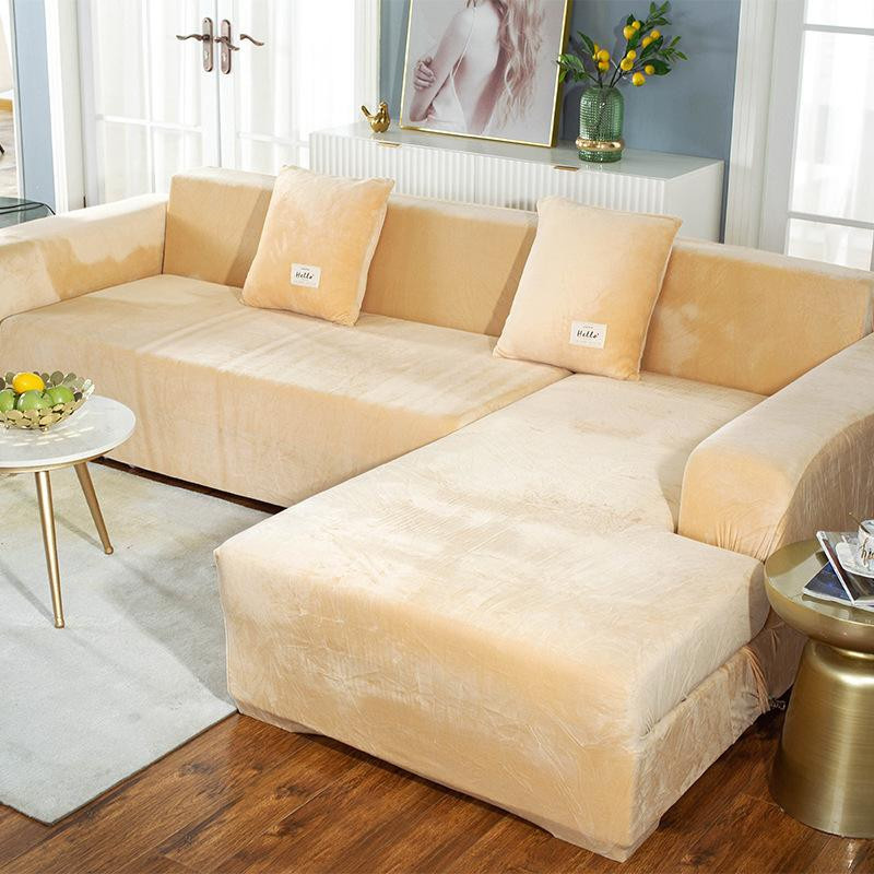 YZFZP L-förmiger Sofabezug aus Samtstoff mit floralem Design, elastisch und rutschfest, Breite: 90-140 cm - Bild 4