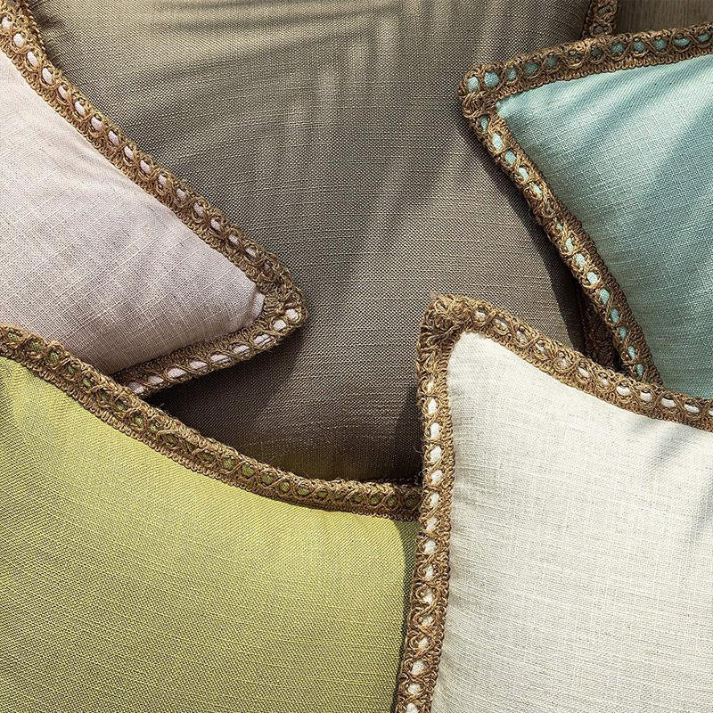 Yiran Furniture Kissenbezug aus Leinen in Beige mit Hanfseil-Umwicklung, B/B/B: 45 x 45 x 45 cm - Bild 1