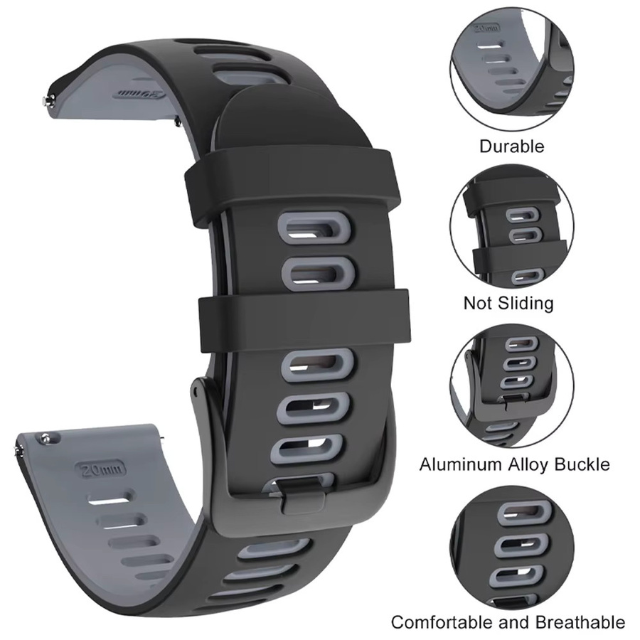 Huami Amazfit Armband, Silikon, 22mm, Schwarz, Unisex - Bild 2