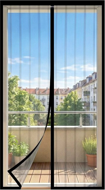 Sekey Fliegengitter für Balkontür, Magnetischer Mückenschutz in Schwarz, B x H: 110 x 230 cm - Bild 1
