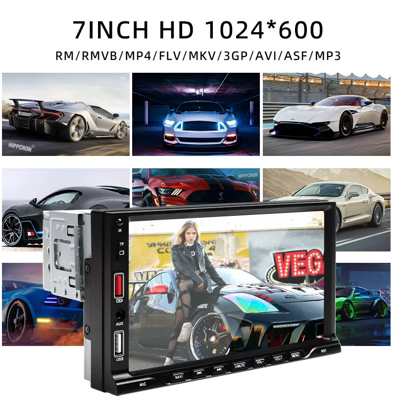 HIPPCRON Auto MP5 Radio mit 7-Zoll HD-Touchscreen, Carplay und Android Auto, Mirror Link und Dual USB, Schwarz - Bild 5