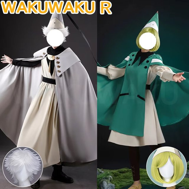 WakuWaku Qifrey Coco Cosplay Kostüm, Hexenhut, Umhang, Perücke, Unisex - Bild 1