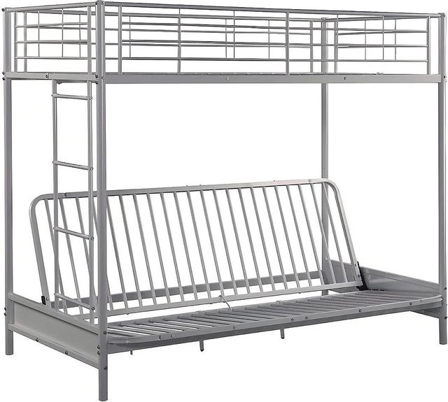 Vente-unique Hochbett Modulo in Grau-silber aus Metall im Industriestil, Höhe: 198 cm - Bild 1