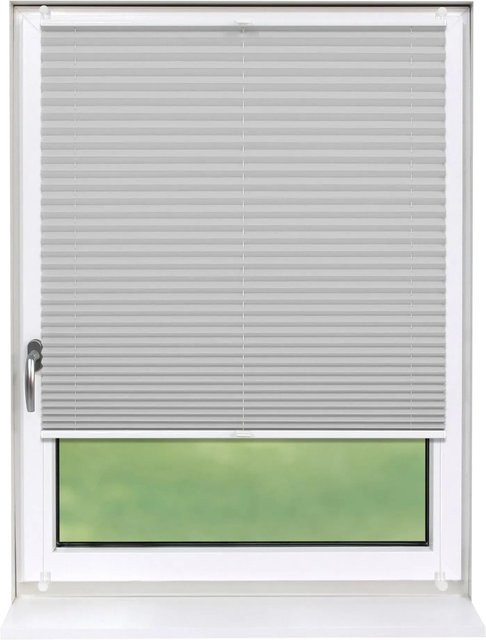 Deco-Raum Plissee Basic Klemmfix Silber Blickdicht B: 50 cm, H: 150 cm - Bild 1