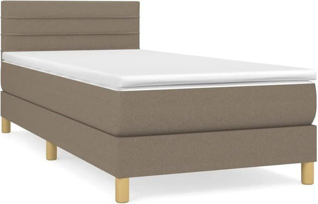 vidaXL Boxspringbett mit Matratze Hybrid-Design in Taupe, B/T/H: 80 x 200 x 88 cm - Bild 1