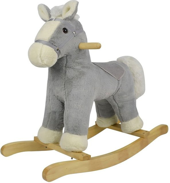 Chipolino Schaukelpferd Plüsch mit Sound grau ab 18 Monaten - Bild 1
