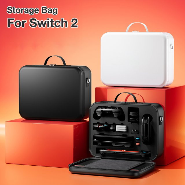 Colorvan Wasserfeste Tragetasche für Switch 2 in Schwarz mit kratzfestem Schutz und Griff für Spielzubehör - Bild 1