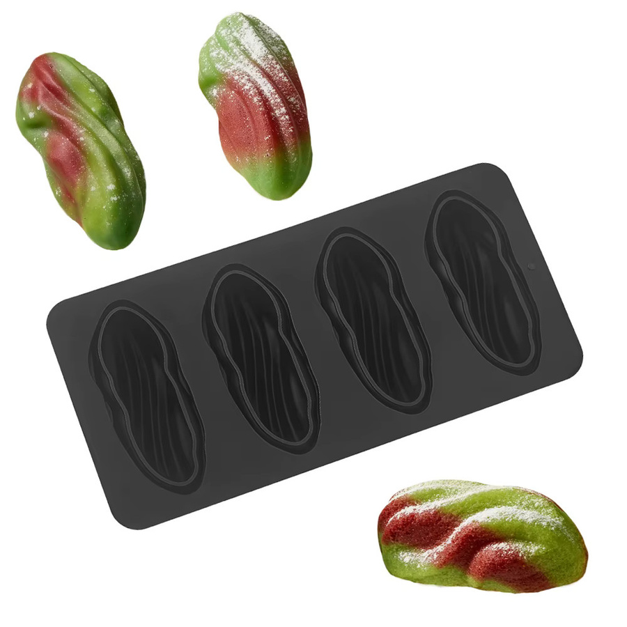 SHENHONG Silikon-Schokoladenform mit Pistazien-Design für Mousse und Dessert, 4-fach - Bild 3