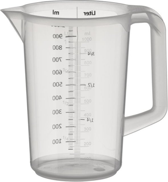 APS Messbecher PRO aus Polypropylen, transparent, rund, 1 l, H: 16,5 cm, Ø: 12 cm, L: 12 cm, B: 12 cm - Bild 1
