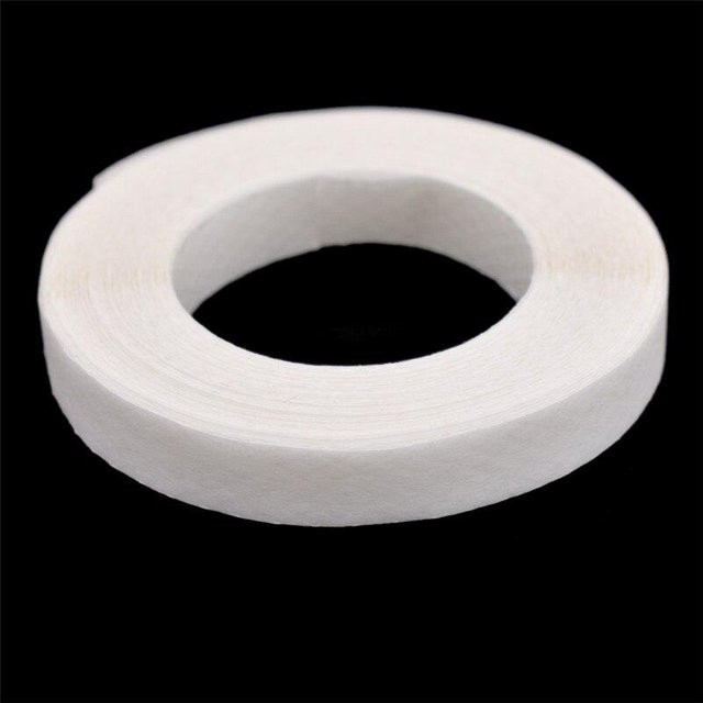 Doppelseitiges Klebeband zum Aufbügeln für Stoff und Kleidung, 10 Meter, Breite: 1 cm, Farbe: Transparent oder Weiß - Bild 1