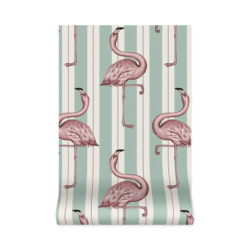 House of Hackney Tapete Flamboyance Offwhite/Macaroon Green mit Tiermotiven und Art-Deco-Design, Vlies-Tapete, Rolle, Breite: 50 cm, Länge: 300 cm - Bild 2