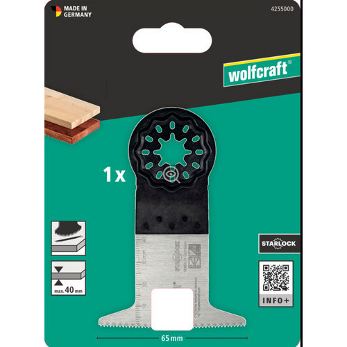 Wolfcraft Tauchsägeblatt aus Kohlenstoffstahl für Holz und Kunststoff, Silber, Durchmesser: 65 mm - Bild 2