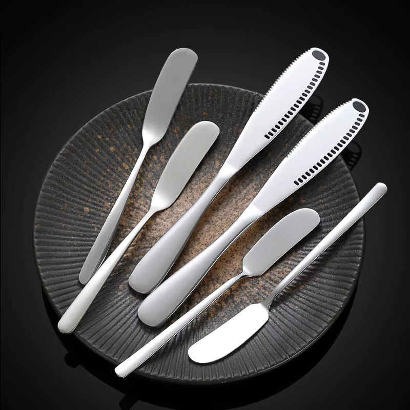 Jiahomily Buttermesser aus Edelstahl in Silber, poliertes Lochverteidemesser für Marmelade, Käse und Brot - Bild 3