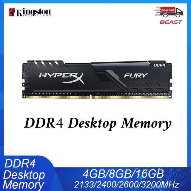 Kingston DDR4 Desktop-RAM Gaming-Computerspeicher DIMM in Schwarz - Bild 1