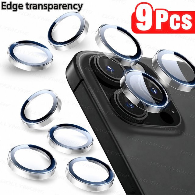 9 Stück transparente Handykamera-Schutzfolien von BOLLYMORE für iPhone 17 Pro Max, 16, 15, 14, 13, 12 und 11, vollständig abdeckend und kratzfest - Bild 1