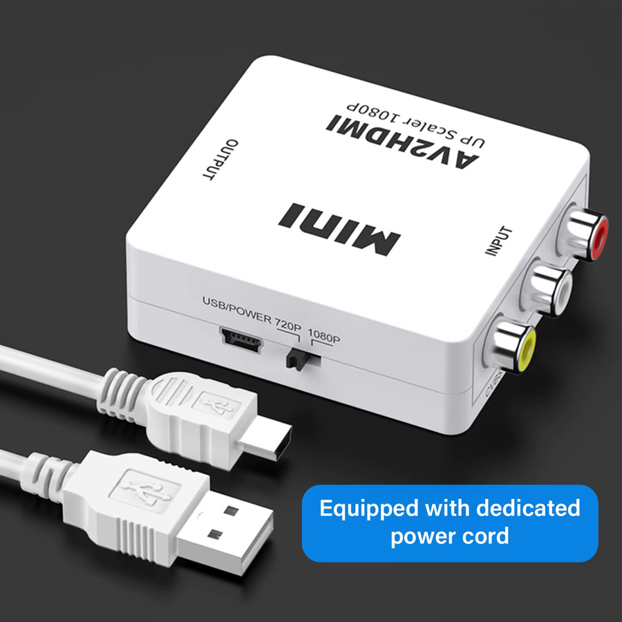 Nephy HDMI zu AV RCA Konverter Adapter in Weiß für Full HD 1080P Video mit HDMI und RCA Anschlüssen für PS4, TV, PC und Projektor - Bild 2
