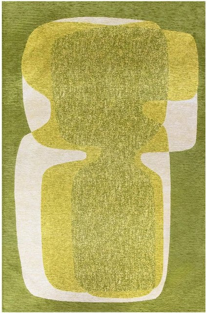 Lola&Moi Teppich Grass Grün im Vintage-Design mit geometrischem Muster, B/T: 240 x 340 cm - Bild 1