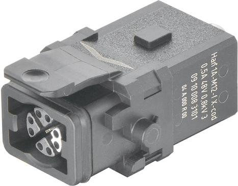 HARTING Stifteinsatz 09100083101 für 8 Crimpen in Schwarz aus Kunststoff - Bild 1