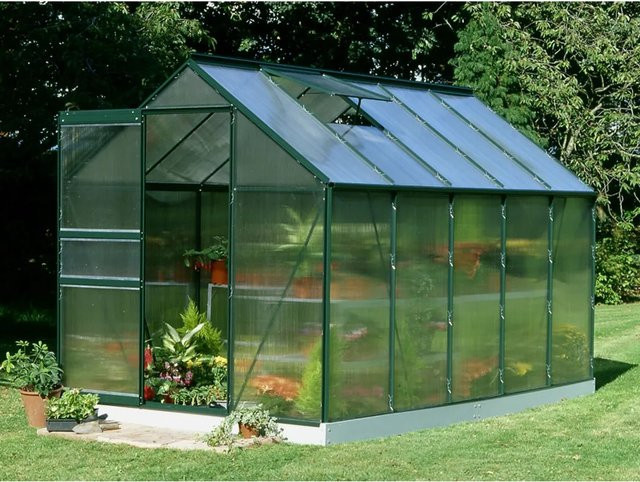 Halls Gewächshaus Popular Grün mit 6,2 m² Anbaufläche und Polycarbonat-Stegdoppelplatten - Bild 1