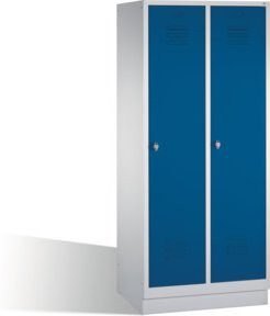 C+P Umkleidespind Classic auf Sockel mit 2 Abteilen, Front Enzianblau und Korpus Lichtgrau, H x B x T: 180 x 81 x 50 cm - Bild 1