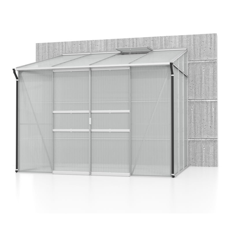 Vitavia Anlehn-Gewächshaus Ida 5200 aus aluminium eloxiert mit 6 mm HKP und 5,2 m² Fläche - Bild 2