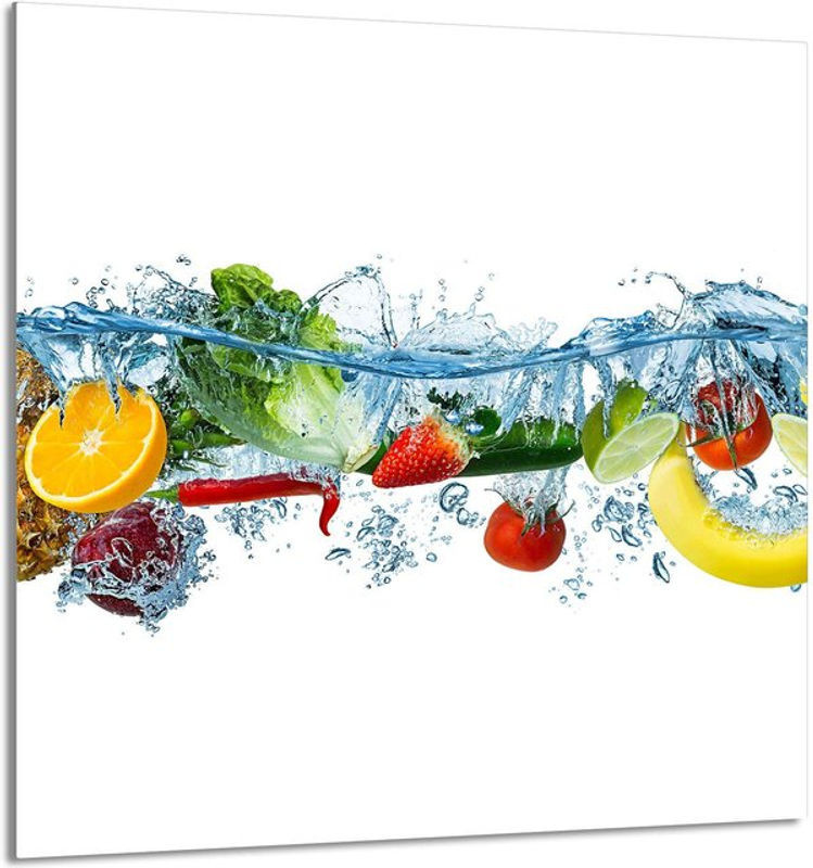 Modernes Küchenrückwand-Glas mit Fruchtmotiv, mehrfarbig, rechteckig, Rahmenlos, B: 60 cm, H: 65 cm - Bild 1