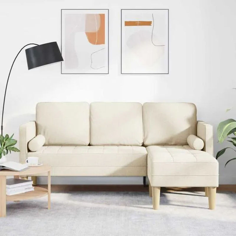 Modernes Sofa Set vidaxl in Beige aus Leinen und Stoff im skandinavischen Design, B/T/H: 173 x 131 x 67 cm - Bild 1