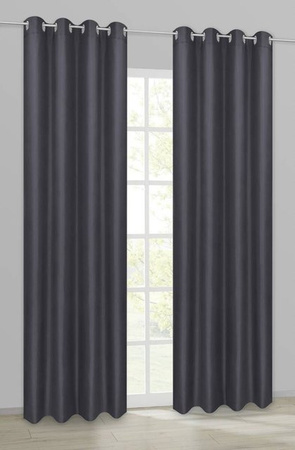 Ösenvorhang Barnaby ACUS design collection Schwarz B: 140 cm, H: 235 cm