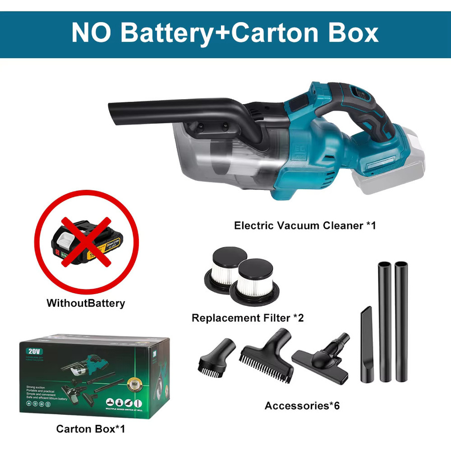 YEARTOP Akku Handstaubsauger Cordless Tragbarer Elektrischer Handheld Staubsauger für Makita 18V Akku in Blau - Bild 7