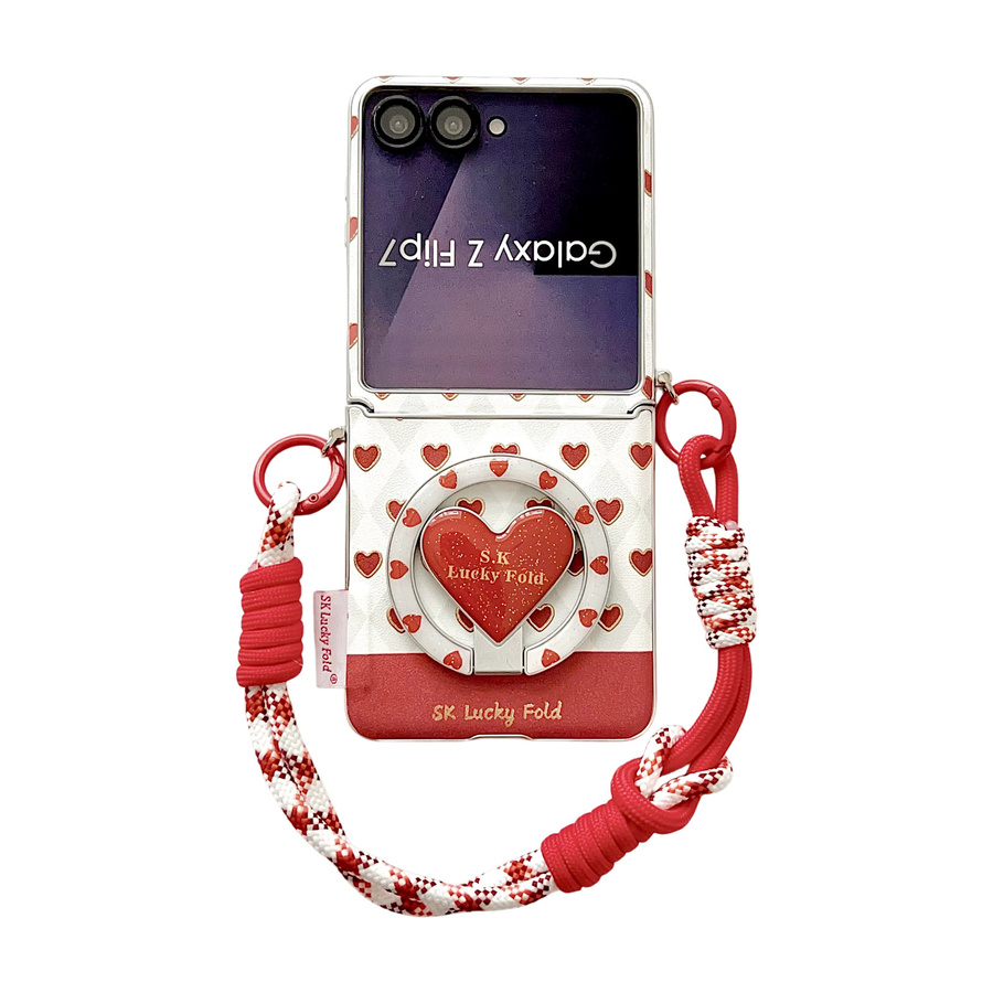 Magnetische PU-Leder Handyhülle mit Scharnier und Umhängeband für Samsung Galaxy Z Flip 7 FE, Z Flip 7, Z Flip 6 und Z Flip 5, MagSafe kompatibel, Farbe: Weiß - Bild 7